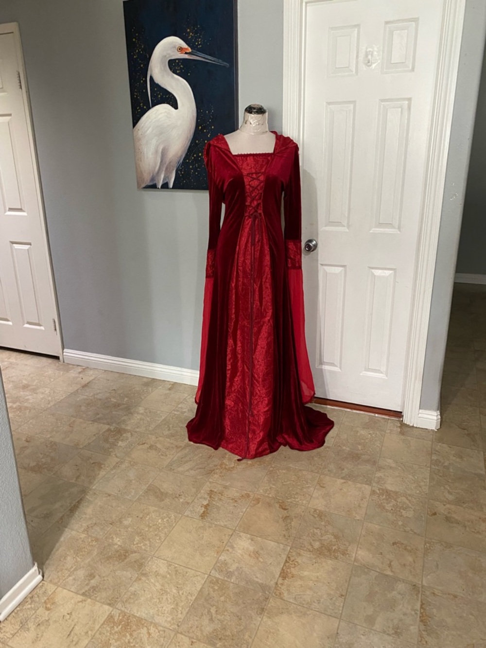 New Women XL Deluxe Witch Dress Costume, Vintage Embroidered Renaissance Gothic - Picture 6 of 13
